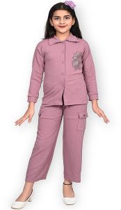 Pink Elegant Girls Co-Ord Set