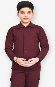 Boys Maroon Comfortable Co-Ord Set