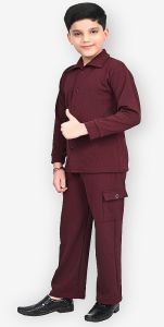 Boys Maroon Comfortable Co-Ord Set