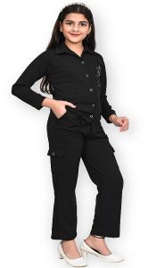 Black Trendy Girls Co-Ord Set