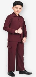 Boys Maroon Comfortable Co-Ord Set