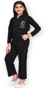 Black Trendy Girls Co-Ord Set