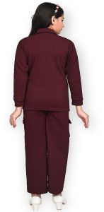 Girls Maroon Fashion Co-Ord Set