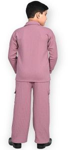Kids Boys Pink Co-Ord Set with Buttoned Shirt