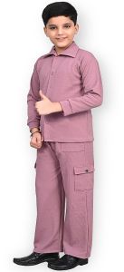 Kids Boys Pink Co-Ord Set with Buttoned Shirt