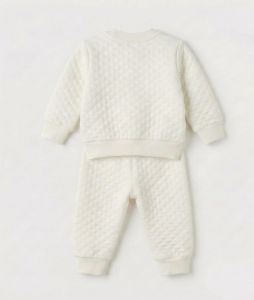 Soft Cotton Newborn Baby Quilted Winter Dress Set