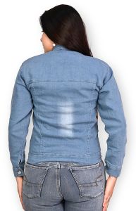Trendy Light Blue Ladies Denim Jacket