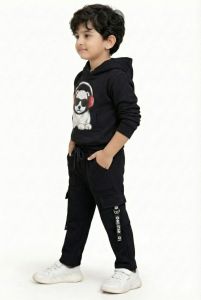 Stylish Boys Black Hoodie and Jogger Co-Ord Set