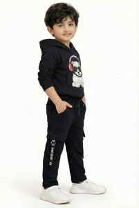 Stylish Boys Black Hoodie and Jogger Co-Ord Set
