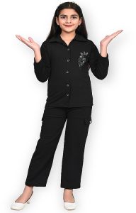 Black Trendy Girls Co-Ord Set