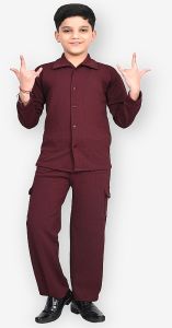 Boys Maroon Comfortable Co-Ord Set