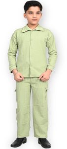 Boys Stylish Olive Green Co-Ord Set