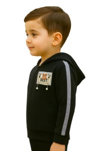 Dark Green Fleece Boys Zipper Hoodie