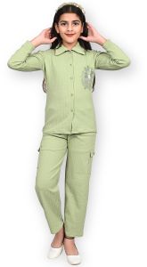 Girls Olive Green Stylish Co-Ord Set