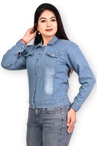 Light Blue Full Sleeve Ladies Denim Jacket