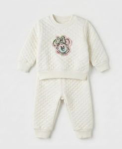 Soft Cotton Newborn Baby Quilted Winter Dress Set