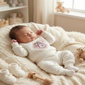 Soft Cotton Newborn Baby Winter Dress Set