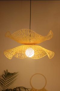 Handwoven Double Layer Bamboo Pendant Lamp