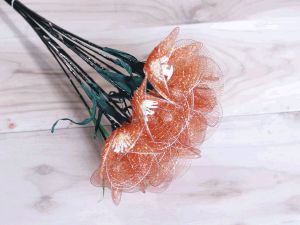 Orange Poppy Net Flower Bunches