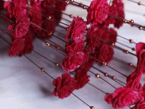 Red Coco Belle Moti Sola Wood Flower Stick