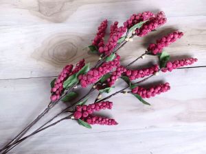 Berry Sola Wood Leaf Flower Stick