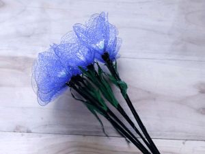 Blue Poppy Net Flower Stick