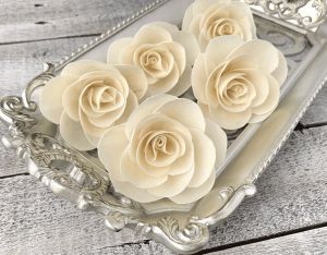 Tecksoi French Rose Natural Sola Wood Flower