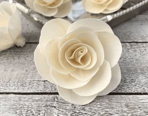 Tecksoi French Rose Natural Sola Wood Flower