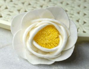 Mustard Rose Sola Wood Flower