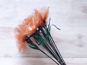 Orange Poppy Net Flower Bunches
