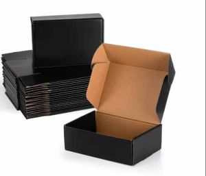 Rectangular Black Corrugated Packaging Box