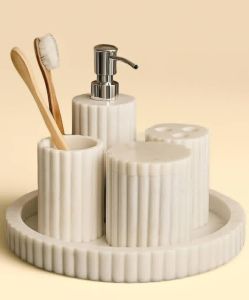 Marble Bathroom Accessories Set