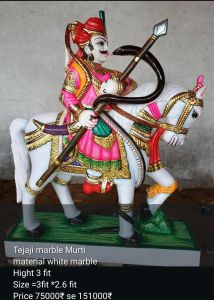Marble Veer Tejaji Statue