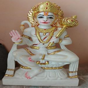 White Marble Hanuman Ji Statue