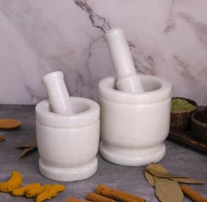White Marble Mortar Pestle