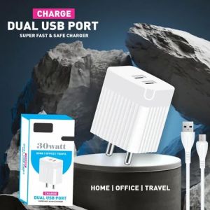 30W 12V Dual Port USB Mobile Charger