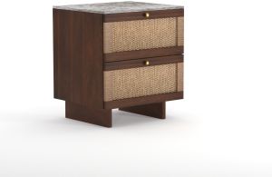2 Drawer Wooden Bedside