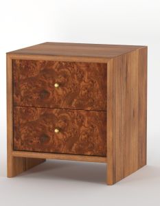 2 Drawer Micro Wooden Bedside
