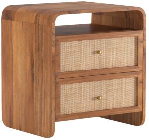 2 Drawer Nappa Wooden Bedside