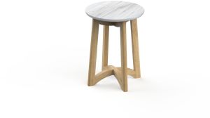 Marcia Round Wooden Marble Side Table