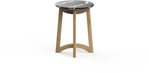 Marcia Round Wooden Marble Side Table