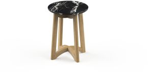 Marcia Round Wooden Marble Side Table