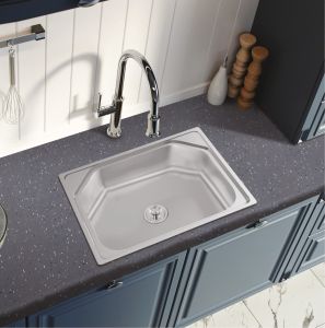 Diamond Cut Stainless Steel Single Bowl Kitchen Sink