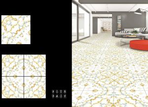 Golden Mirage Pattern Glossy Porcelain Floor Tile