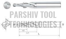 2 Flute Solid Carbide Step Drills Without Coolant Holes