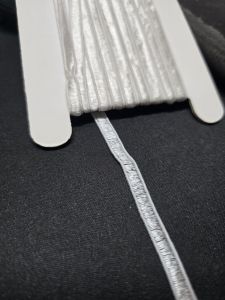 White Polyester Narrow Knitted Elastic 2LP Elastic Tape For Bouffant Cap &AMP; Shoecover Elastic