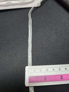 White Polyester Narrow Knitted Elastic 2LP Elastic Tape For Bouffant Cap &AMP; Shoecover Elastic