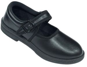 Velcro Strap Black Girl School Shoes