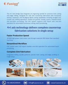 Automatic 4+1 Axis Bridge Saw Cutting Machine