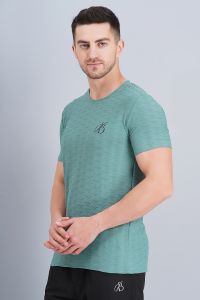 Men Sea Green Lycra T Shirt